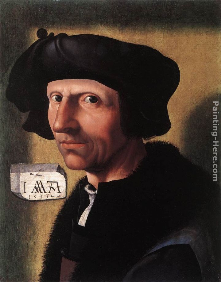 Self-Portrait painting - Jacob Cornelisz Van Oostsanen Self-Portrait art painting
